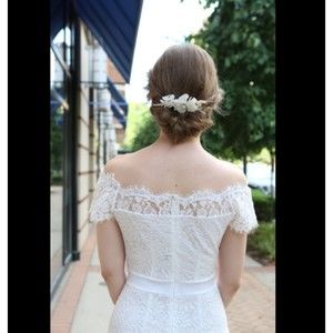Women's Floral Lace Long Sleeve Off Shoulder M Size Wedding Mermaid Dress